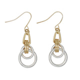 Periwinkle Two Tone Dangles earrings featuring mixed metal finishes and graceful movement, available at Be Charmed