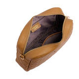 Maple Pom Pom London Quilted City leather crossbody bag in a quilted finish with gold hardware available at Be Charmed.