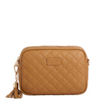 Maple Pom Pom London Quilted City leather crossbody bag in a quilted finish with gold hardware available at Be Charmed.