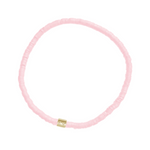 Pura Vida cabrillo vinyl disc stretch bracelet in baby pink available at Be Charmed.