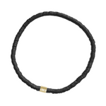 Pura Vida cabrillo vinyl disc stretch bracelet in black available at Be Charmed.