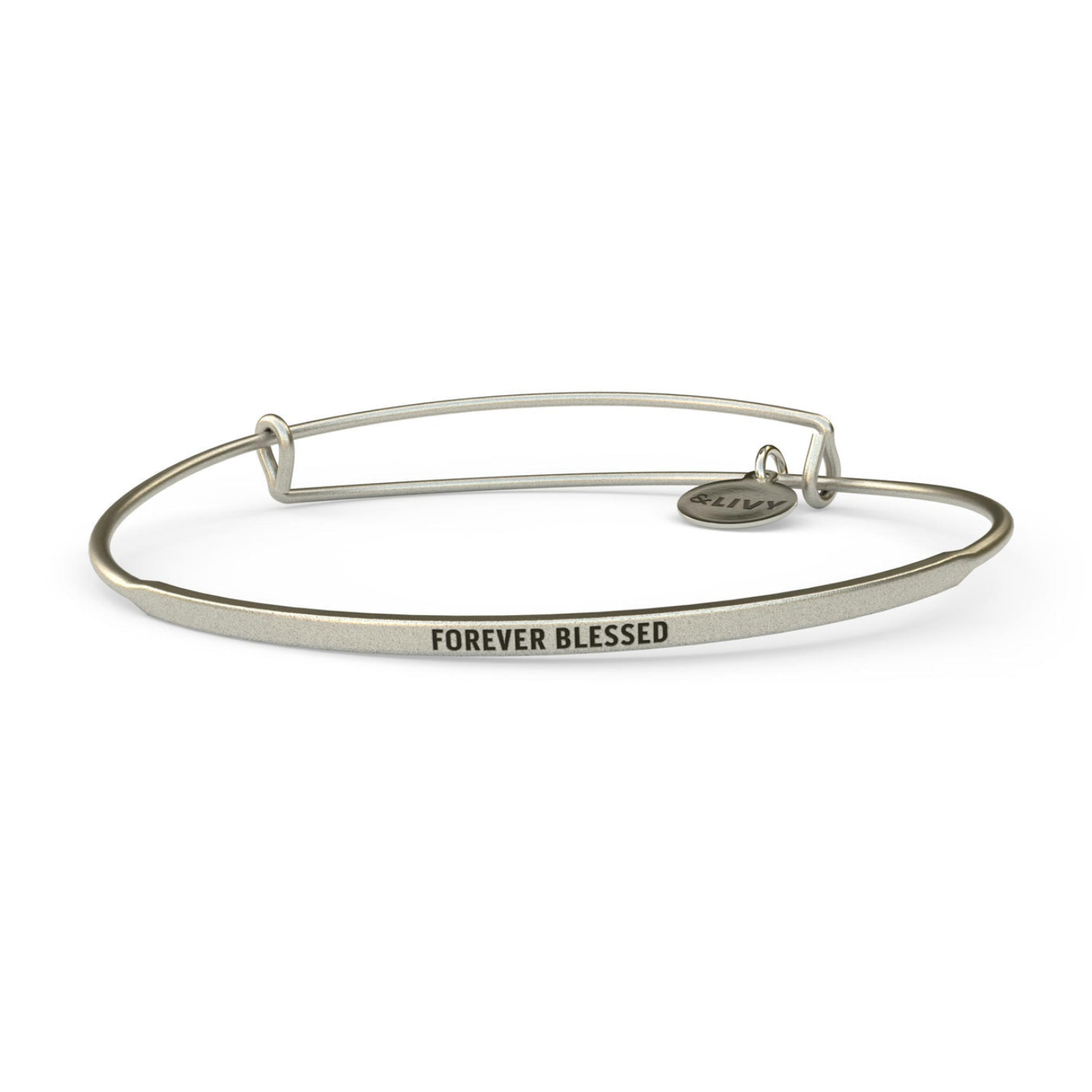 &LIVY Silver POSY Bangle Forever Blessed Bracelet