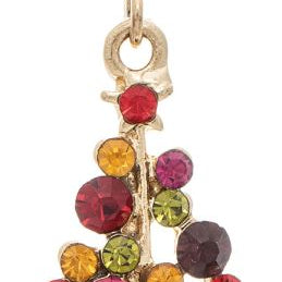 Rain Gold Bright Lights Multicolored Christmas Tree Earrings—festive holiday statement earrings. Available at Be Charmed