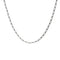 A silver 3mm rolo chain necklace with a clasp, displayed against a white background. Available at Be Charmed