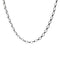 A silver 4mm rolo chain necklace with a clasp, displayed against a white background. Available at Be Charmed