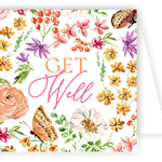 Rosanne Beck Handpainted Floral Get Well enclosure card available at Be Charmed