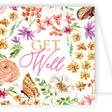 Rosanne Beck Handpainted Floral Get Well enclosure card available at Be Charmed