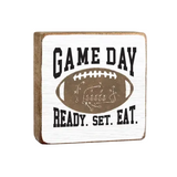 Game Day Football 6x6 Block Sign available at Be Charmed