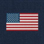 American flag coaster on a navy blue fbackground. Available at Be Charmed