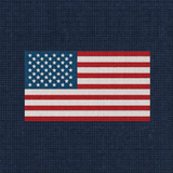 American flag coaster on a navy blue fbackground. Available at Be Charmed