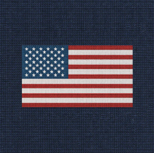 American flag coaster on a navy blue fbackground. Available at Be Charmed