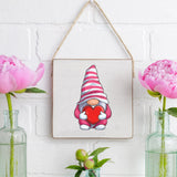 Rustic Marlin - Square Twine Sign - Valentine's Day Gnome