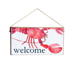 Rustic Marlin Welcome Lobster Twine Hanging Sign