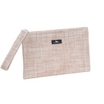 Textured pouch with a strap on a white background. Available at Be Charmed