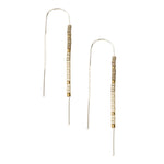 Pair of beaded earrings on a white background. vailable at Be Charmed