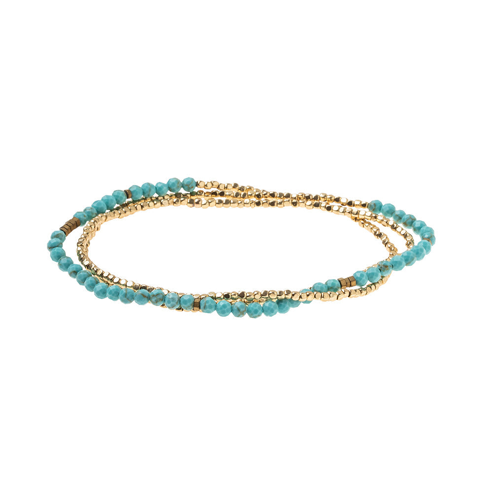 Scout Curated Wears Delicate Stone wrap bracelet and necklace combo, stone of sky, available at Be Charmed