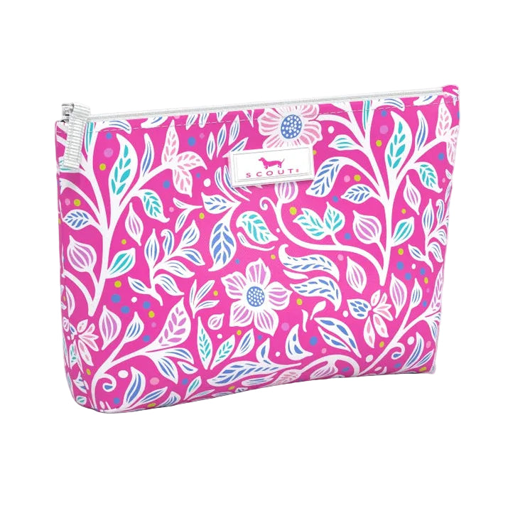 Floral patterned pouch on a white background. Available at Be Charmed