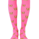 Living Royal Compression Knee High Socks - Pink Butterfly