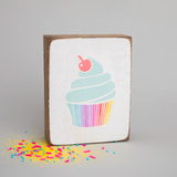Rustic Marlin - Wood Block - Cupcake