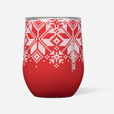 Corkcicle - 12oz Stemless - Fairisle Red