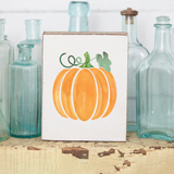 Rustic Marlin - Wood Block - Pumpkin
