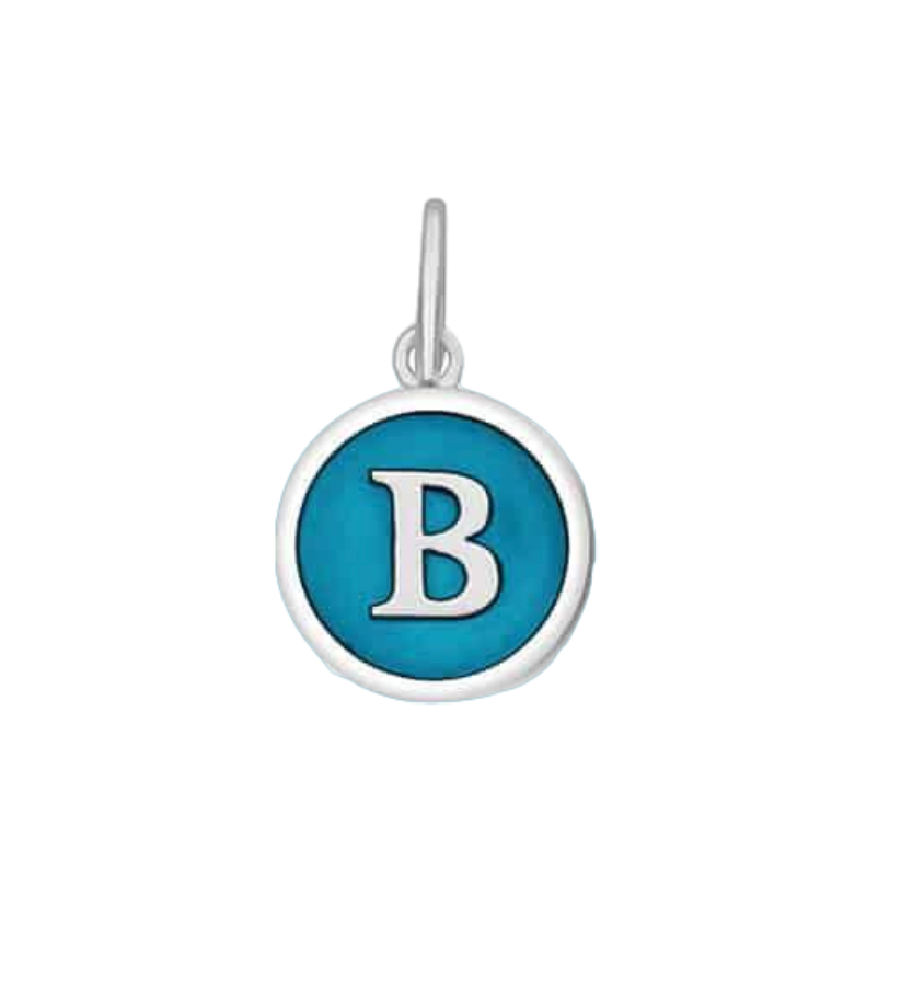 Light Blue Lola Initial B Mini Pendant 