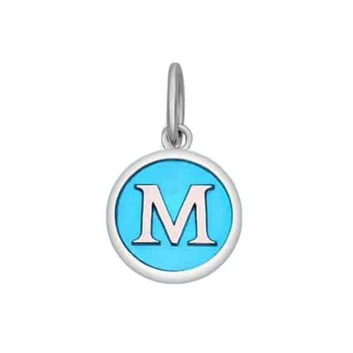 Lola Light Blue Initial M Mini Pendant 
