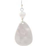 Rain - Gold Faux Pearl Paddle Shape Earring