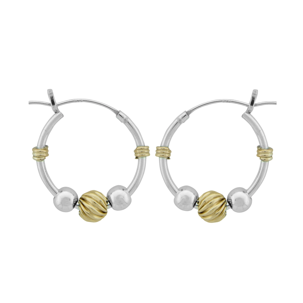 Wheeler Gold Filled Sterling Silver .70" Bali Hoop Earring