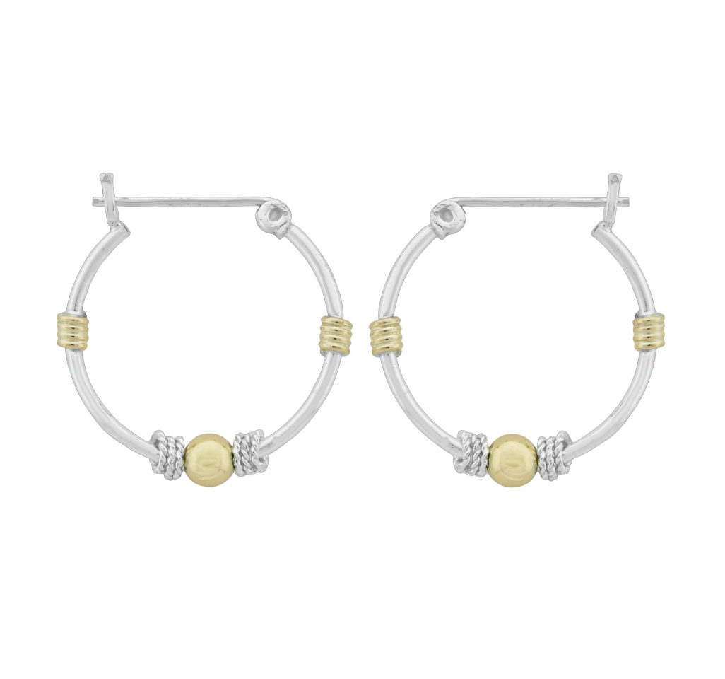 Wheeler Gold Filled Sterling Silver .75" Bali Hoop Earring