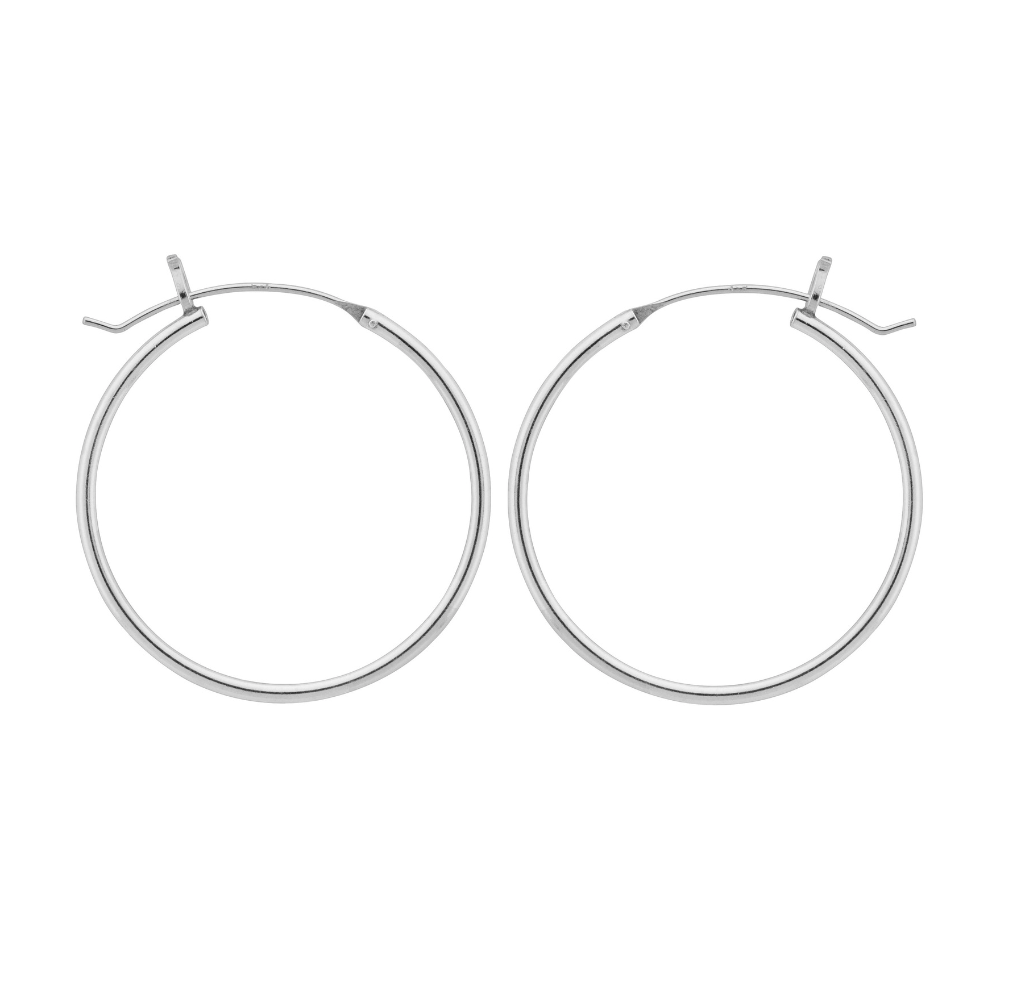 Wheeler Sterling Silver 1.15" Hoop Earring