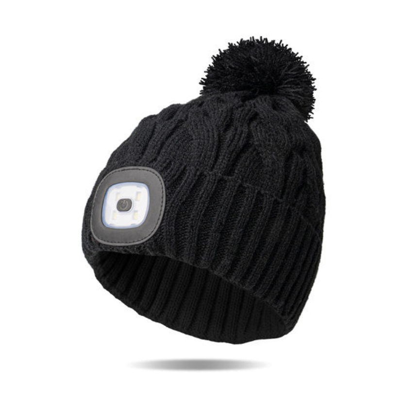 Night Scope Pom Hat Black