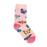 Socksmith Kids Socks Butterfly Migration in Pink, size 2–4 years—cute butterfly toddler socks. Available at Be Charmed