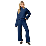 Softies Marshmallow Rib Mock Neck with Long Pant  in midnight set featuring a super-soft textured ribbed fabric, available at Be Charmed