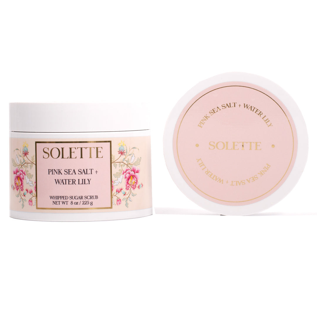 Solette Pink Sea Salt Water Lily Whipped Sugar Scrub 