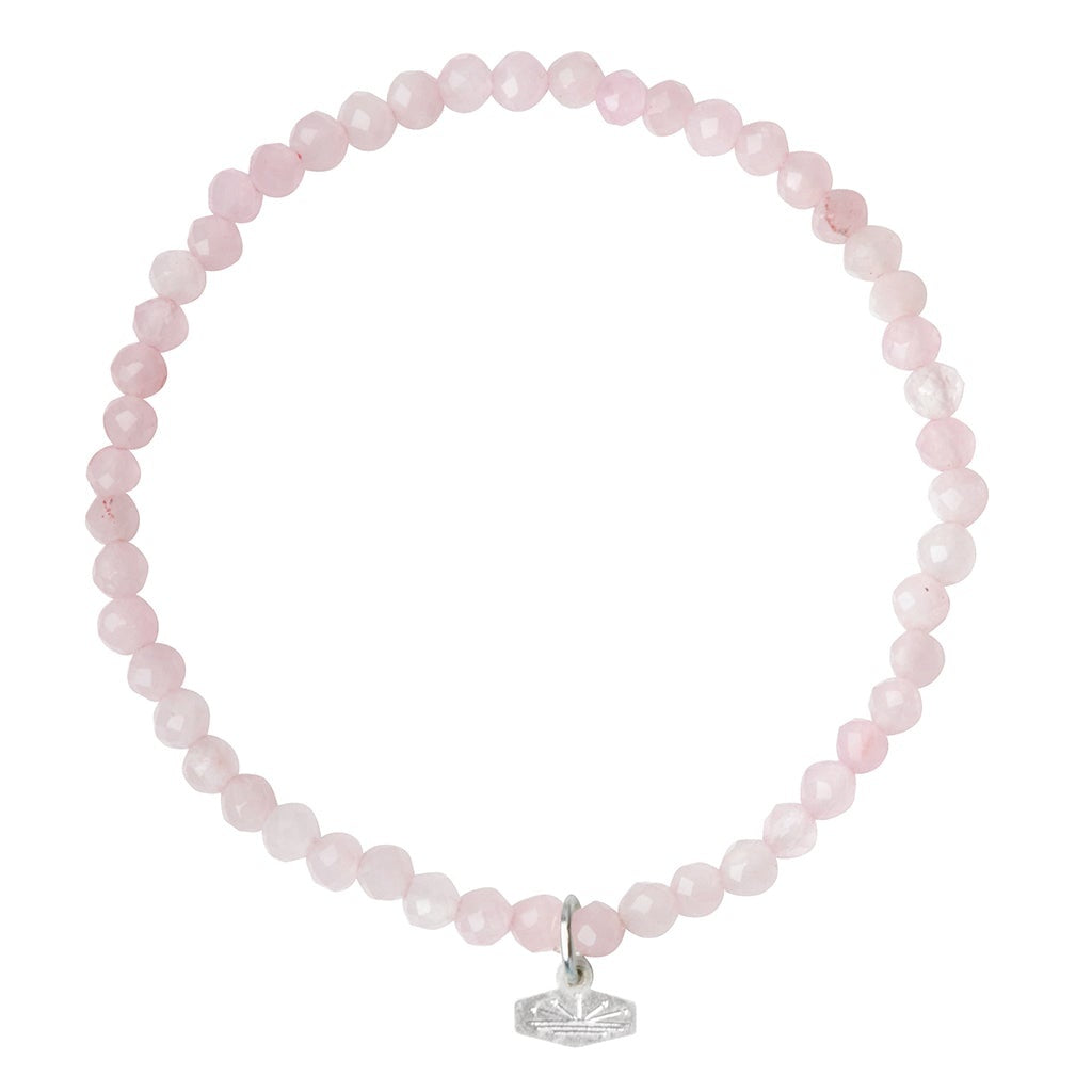 Scout Curated Wears Mini Stone Bracelet  Rose Quartz/Silver