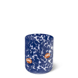 Swig Life navy football charm glass featuring hand-pressed 3D football icons and speckled color design, available at Be Charmed