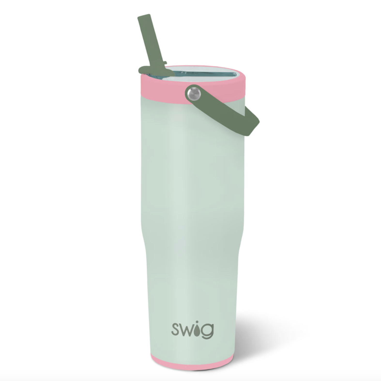 Swig Sage Mist Leakproof To-Go Tumbler 30oz – insulated travel tumbler with secure leakproof lid. Available at Be Charmed.