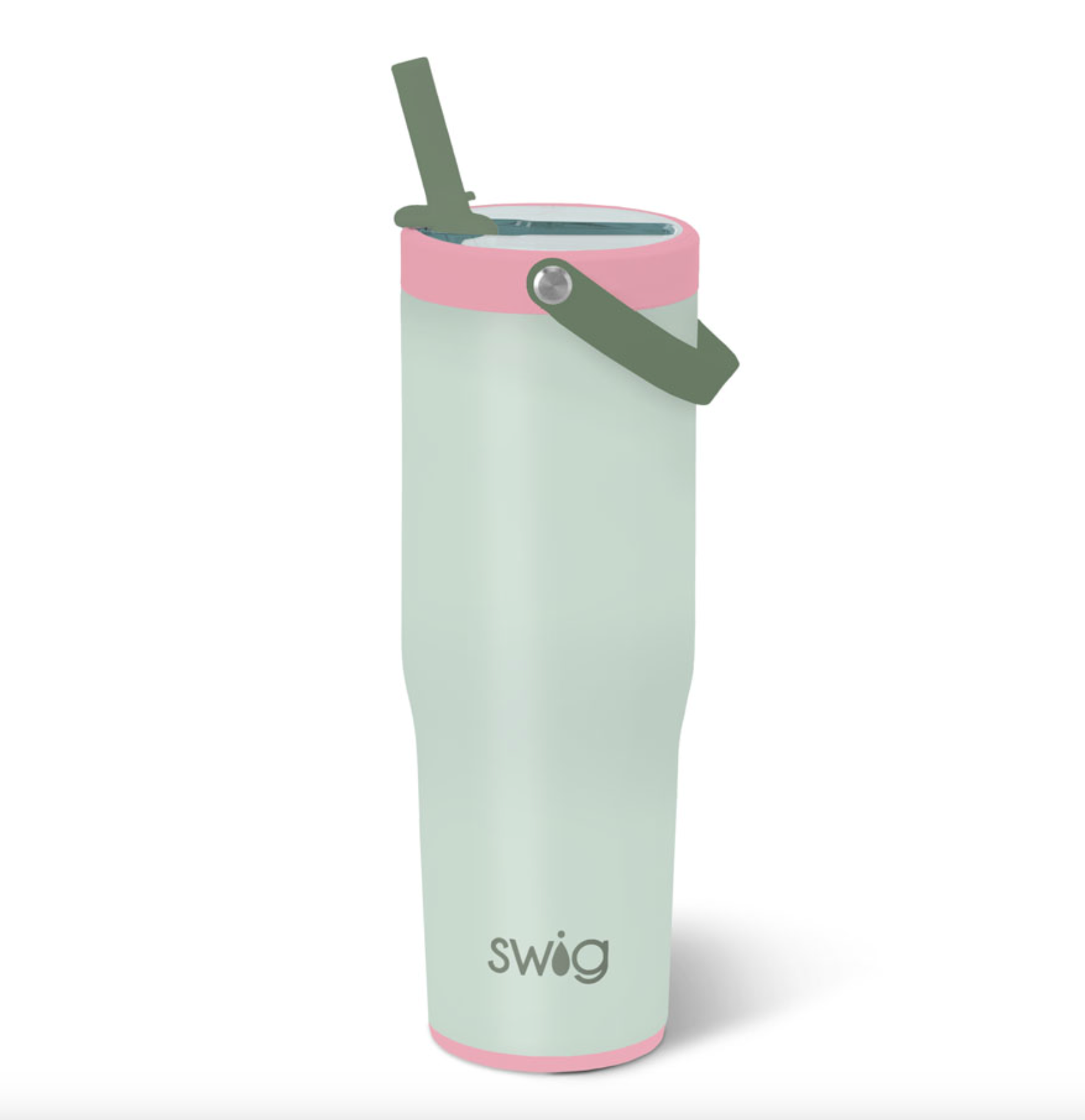 Swig Sage Mist Leakproof To-Go Tumbler 30oz – insulated travel tumbler with secure leakproof lid. Available at Be Charmed.