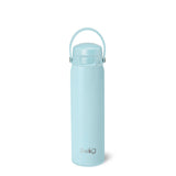 Light blue water bottle with a handle on a white background. Available at Be Charmed