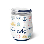 Swig tumbler with nautical-themed design on a white background. Available at Be Charmed
