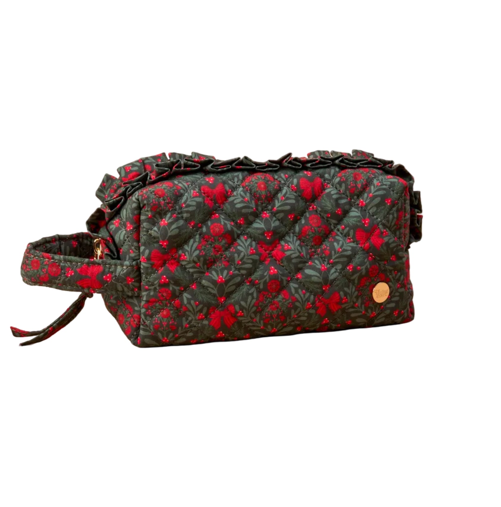 The Darling Effect Essentials A Merry. Moment quilted cosmetic makeup pouch for organizing beauty products and toiletries in a stylish quilted bag Available at Be Charmed