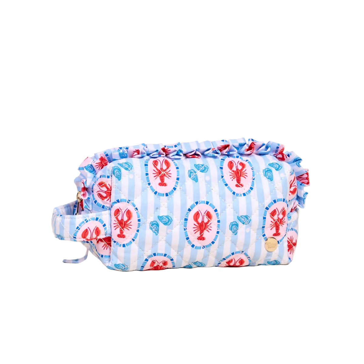 The Darling Effect Essentials quilted cosmetic makeup pouch for organizing beauty products and toiletries in a stylish quilted bag Available at Be Charmed