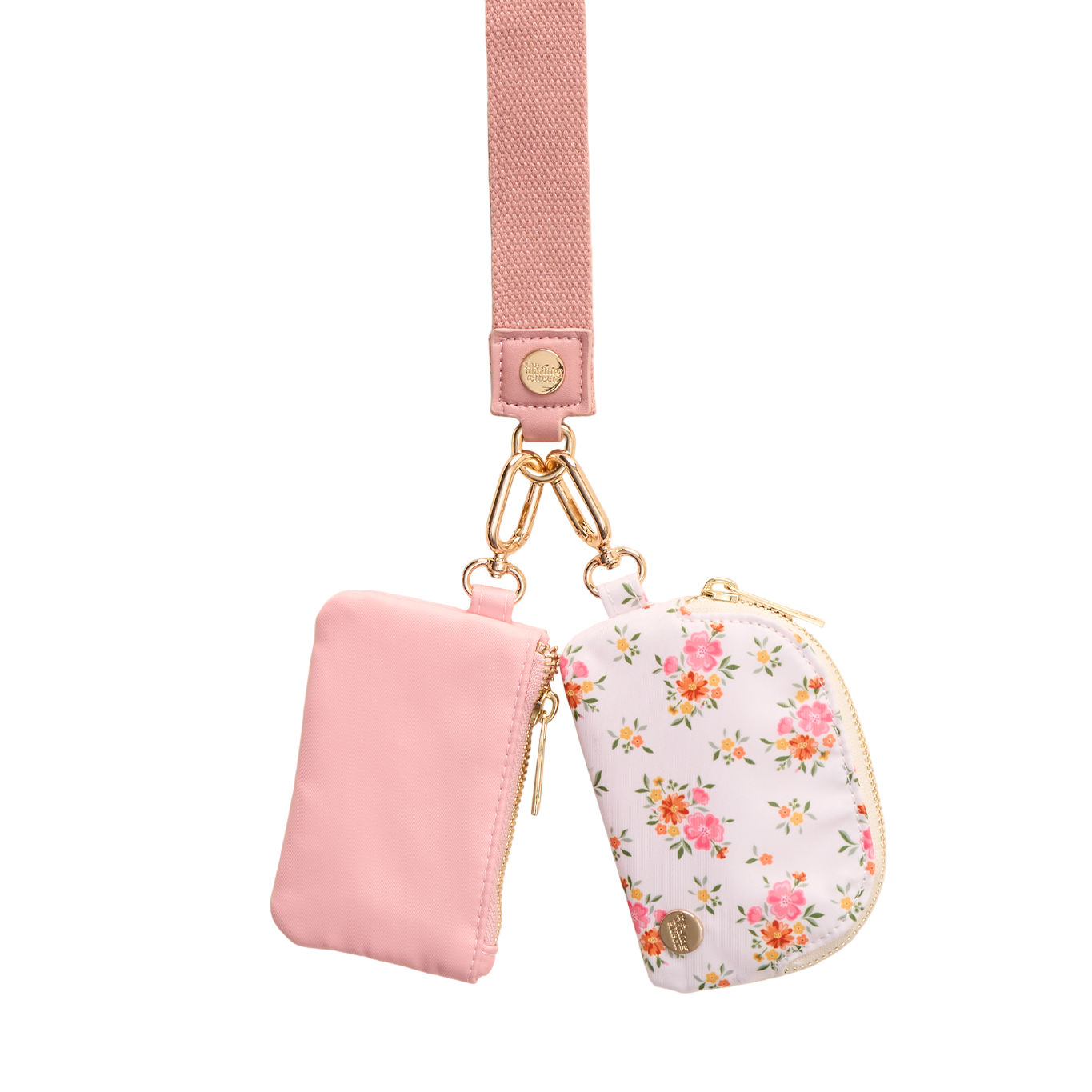 The Darling Effect Cream Dynamic Duo Pouch Wristlet – two coordinating pouches with wrist strap. Available at Be Charmed.