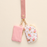 The Darling Effect Cream Dynamic Duo Pouch Wristlet – two coordinating pouches with wrist strap. Available at Be Charmed.