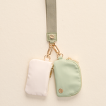 The Darling Effect Sage Dynamic Duo Pouch Wristlet – two coordinating pouches with wrist strap. Available at Be Charmed.