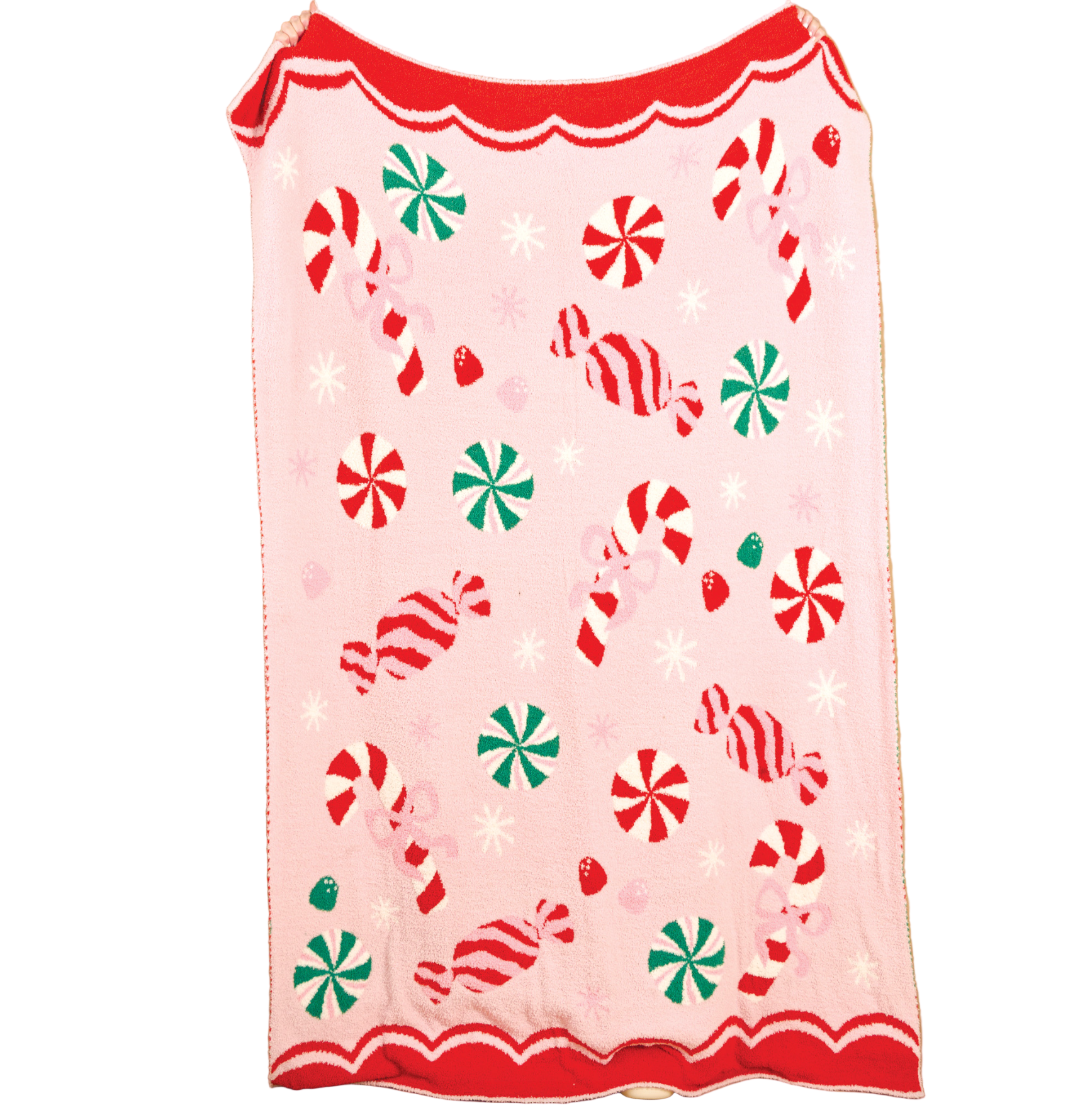 The Darling Effect Cozy Dreams Sugar rush candy themed Luxe Blanket – ultra-soft luxe throw blanket for warmth and gifting. Available at Be Charmed.