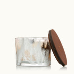 Thymes Frasier Fir SIiver Statement 3-Wick Candle available at Be Charmed