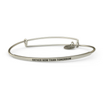 &LIVY Silver POSY Bangle Rather Now Than Tomorrow Bracelet