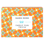 Colorful box of 'Family Fun Trivia' game from 'Games Room'. Available at Be Charmed